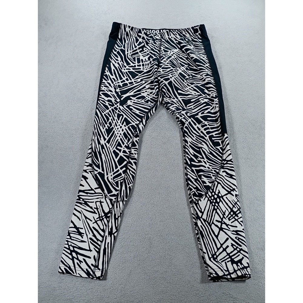 Nike Womens Abstract Print Leggings Black White L 739967-010 Graphic Activewear